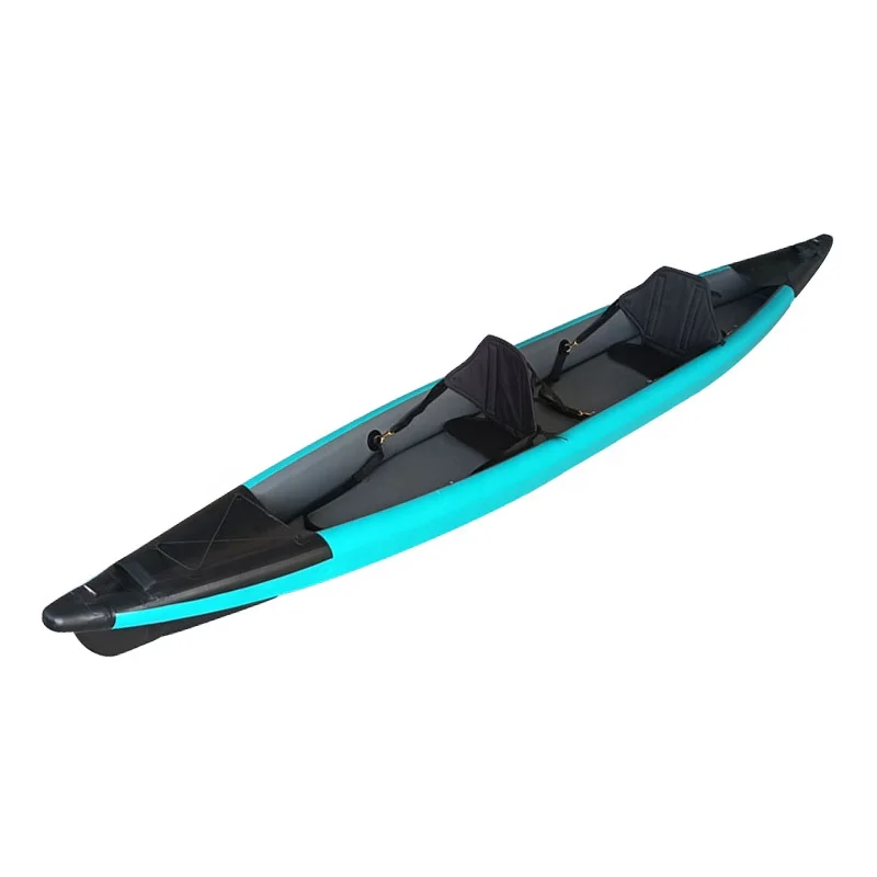 custom lightweight foldable full drop stitch double person pvc inflatable kayak