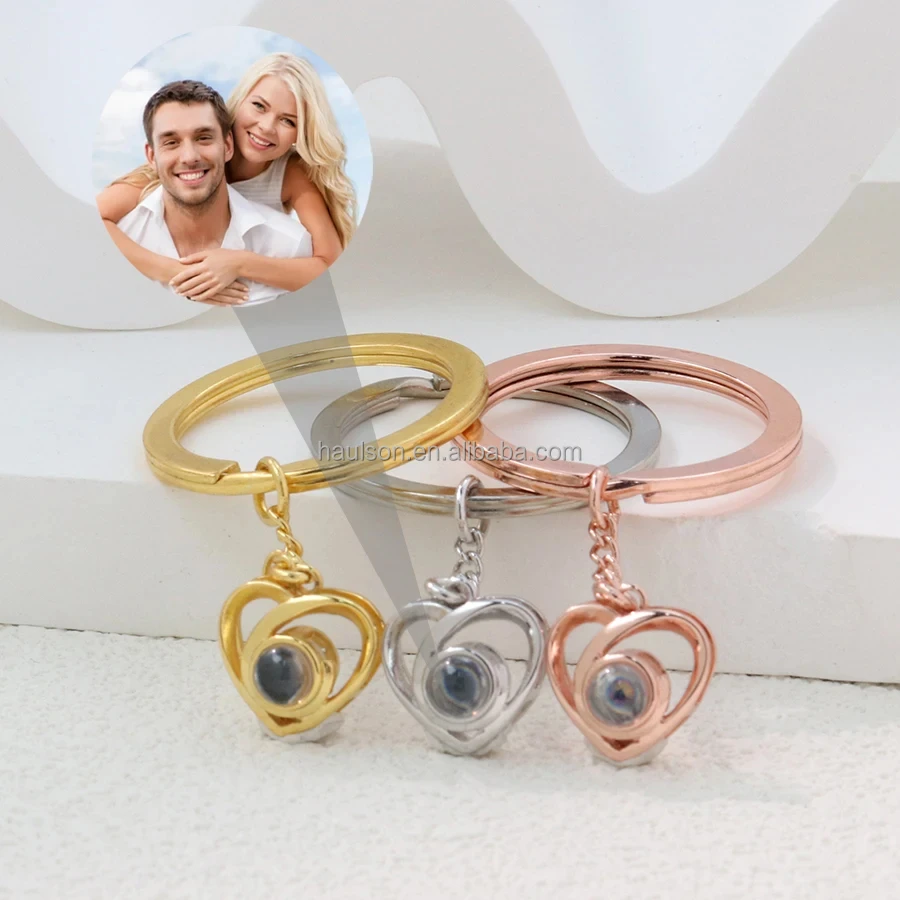 Custom Hidden Album Keychain with New Projection Feature Keyring Chain that Can Hold Photos as a Pendant Souvenir Gift
