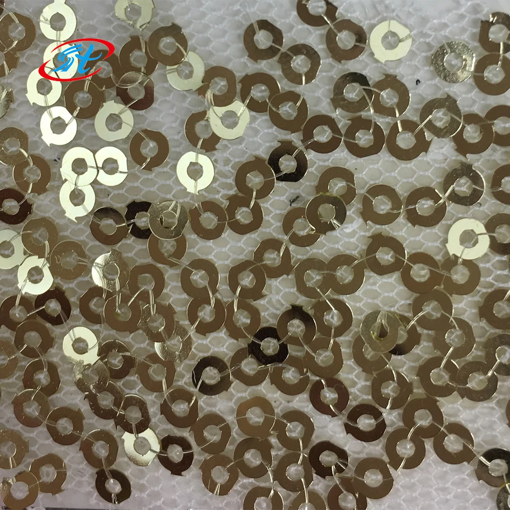 100% polyester 3mm sequins embroidered fabric pearl sparkle fabric 3D embroidery holographic sequin fabric