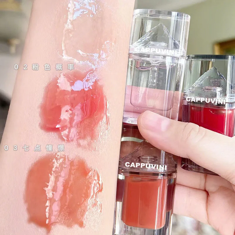Ice Mountain Lip Gloss Glaze Crystal Jelly Transparent Glass LipOil Moisturizing Waterproof Liquid Lips Cosmetics