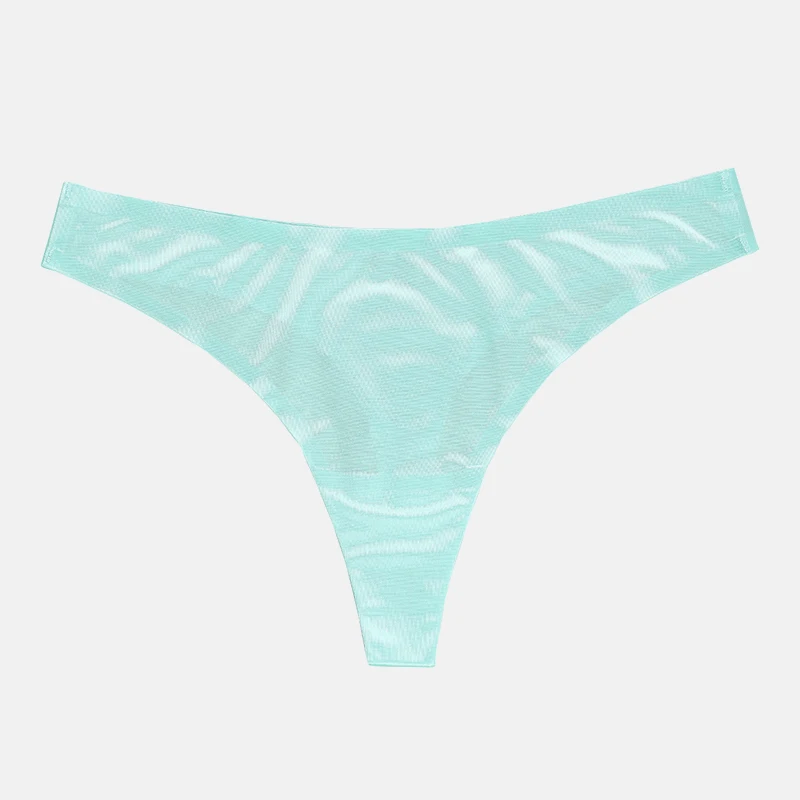 Adults Everyday Style Solid Pattern One Piece Low-Rise Soft Satin Stretch Thong Breathable Traceless Laser Cut Seamless Briefs