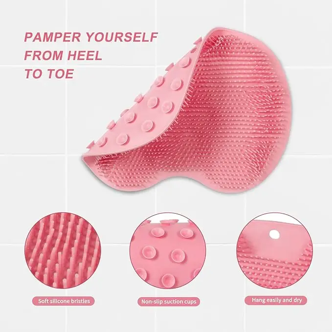Bath Mat Wall Mounted  Back Massage Brush Exfoliating Shower Foot Massage Non-slip Scraper Bathroom Body Cleaning Bathing Tool