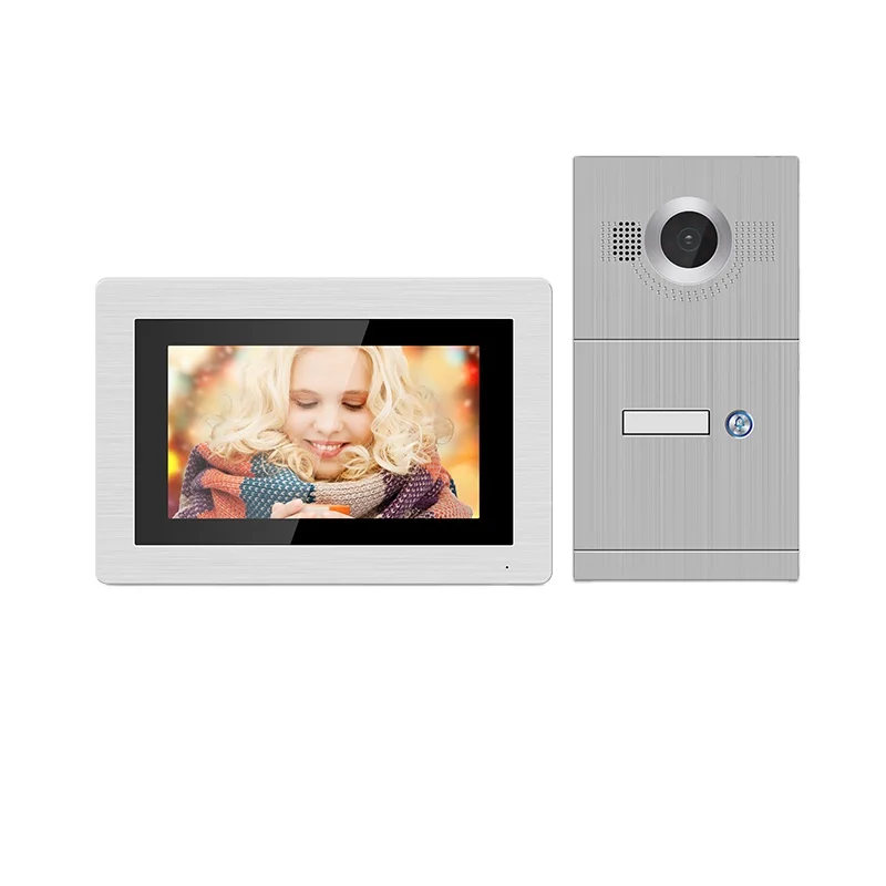 Bcomtech 4-in-1 Wired HD Video Door Phone Intercom System Security Door Bell with SD Card Video Record House Apartment Villa