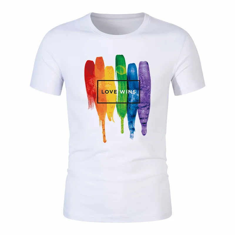 
Stock wholesale rainbow LGBT gay pride T shirt 