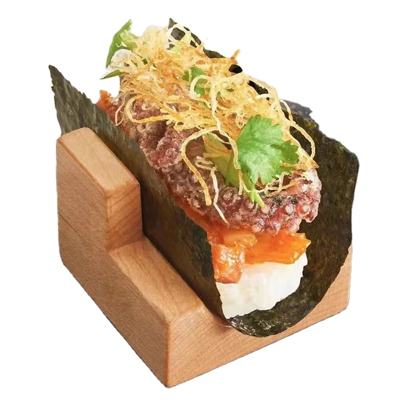 Оптовая продажа держатели для суши и тако деревянный держатель Temaki использования в ресторане