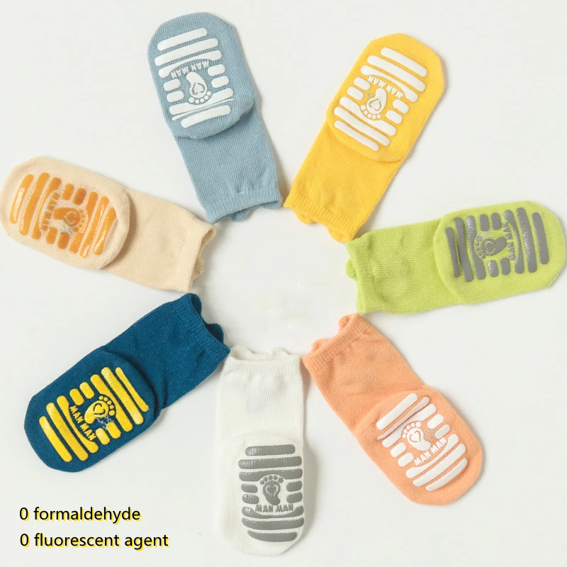 Милые детские носки из чесаного хлопка с животными Осенние нескользящие для пола в помещении мягкие малышей и младенцев