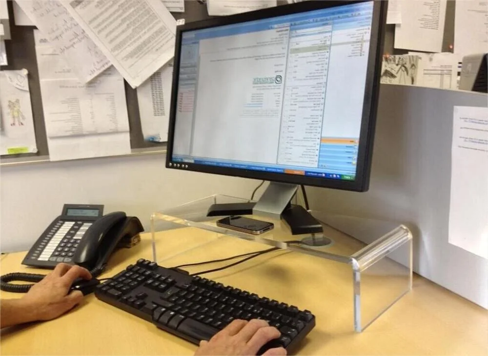 Desk Clear Acrylic Monitor Stand Ergonomic Computer Notebook Laptop Holder Riser