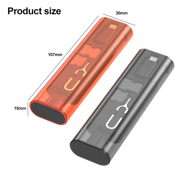 Multi Functional  Travel SD Card  6 in 1 Cable Case Storage Box OTG Adapter Magnetic Micro Type C Charging USB Cable