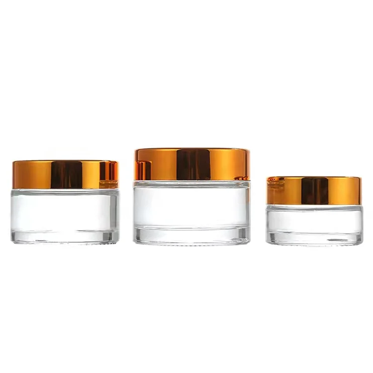 5g 10g 15g 30g 50g 100g clear amber frosted cosmetic cream glass jar with lid