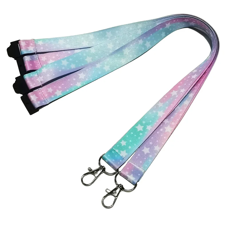 2022 New Custom LOGO Mobile Phone Lanyard Polyester Color Gradient Lanyard Staff Listing Certificate Lanyard