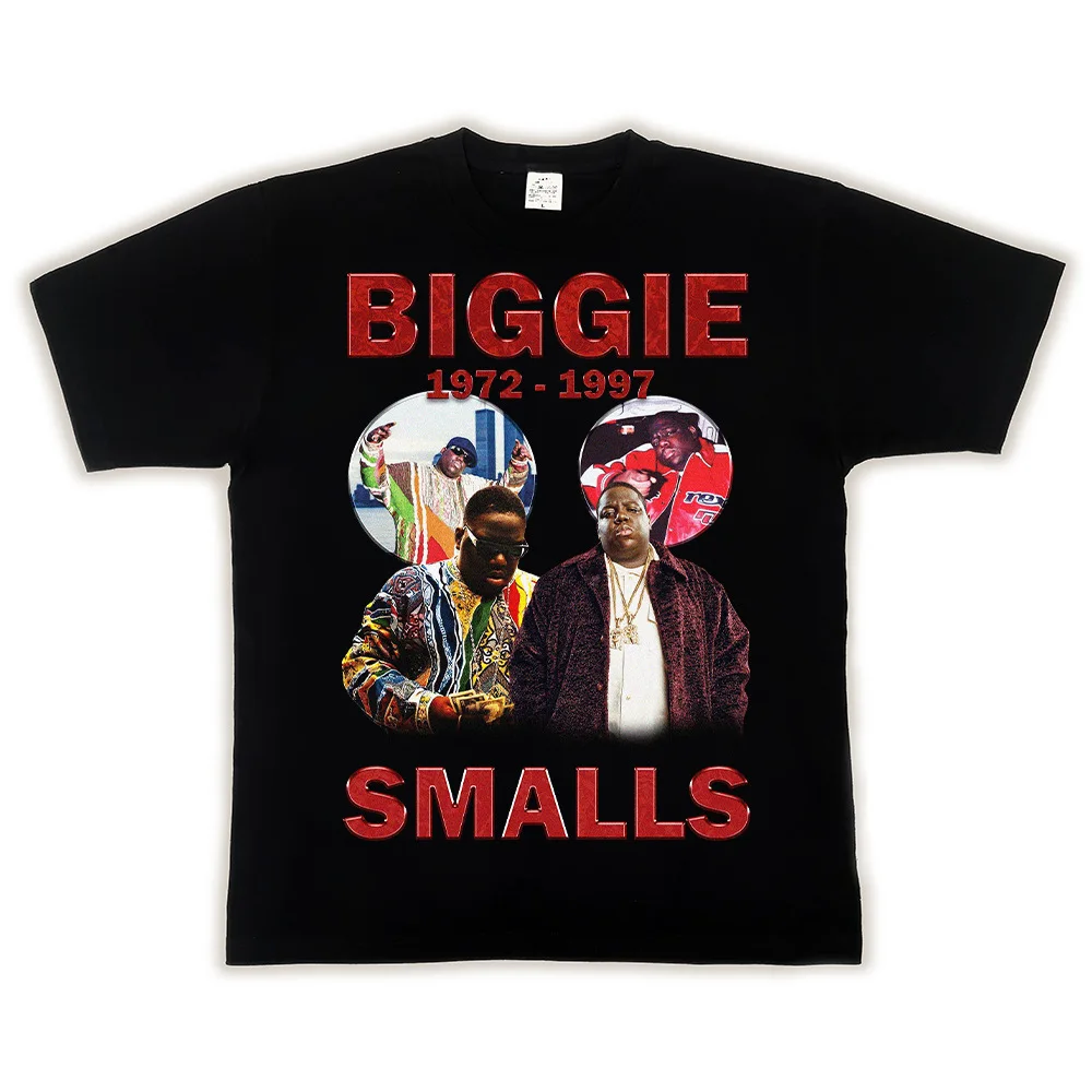 2PAC BIGGIE SMALLS Wholesale High Quality Mens T Shirt Streetwear Oversized West coast Hip Hop 100% Cotton  Vintage T Shirts