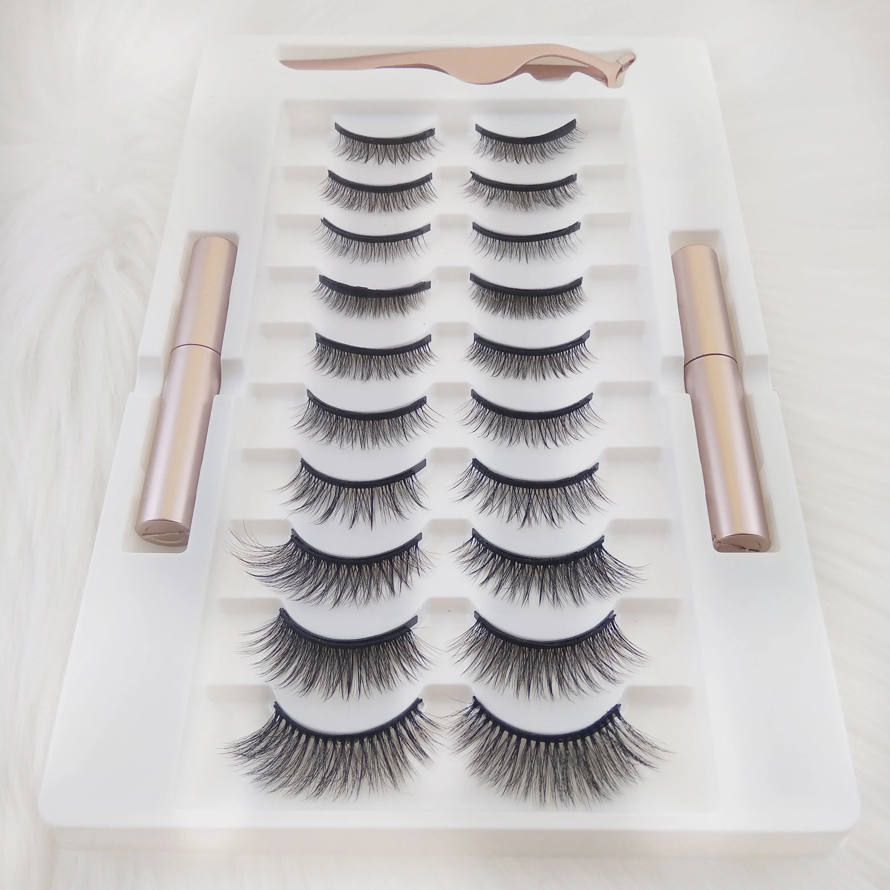 Private Label Liquid Magnetic Eyeliner and Eyelashes Kit Cruelty Free Magnet Lashes