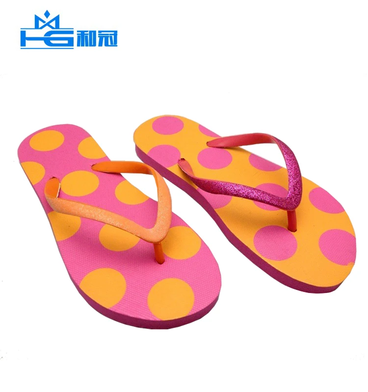 fashion glitter pvc strap diy picture flip flops sublimation insole glitter sandal for women flip flops