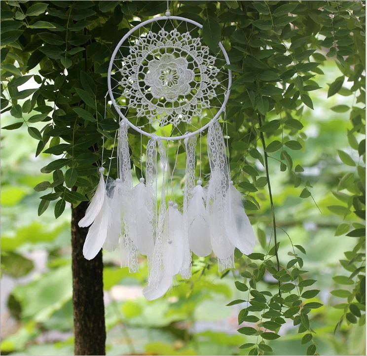 Wholesale Handmade Boho Hanging Feather Dream Catcher for Car Home Room Door Wall Art Party Decor Ornament Gift Craft DIY Kit