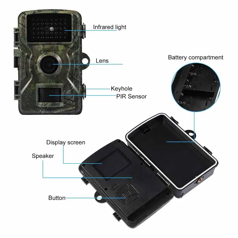 Promotional Wildlife Digital Trail Hunting Camera 16MP 1080P 120 Degree Infrared Scouting Waterproof Trail Camera