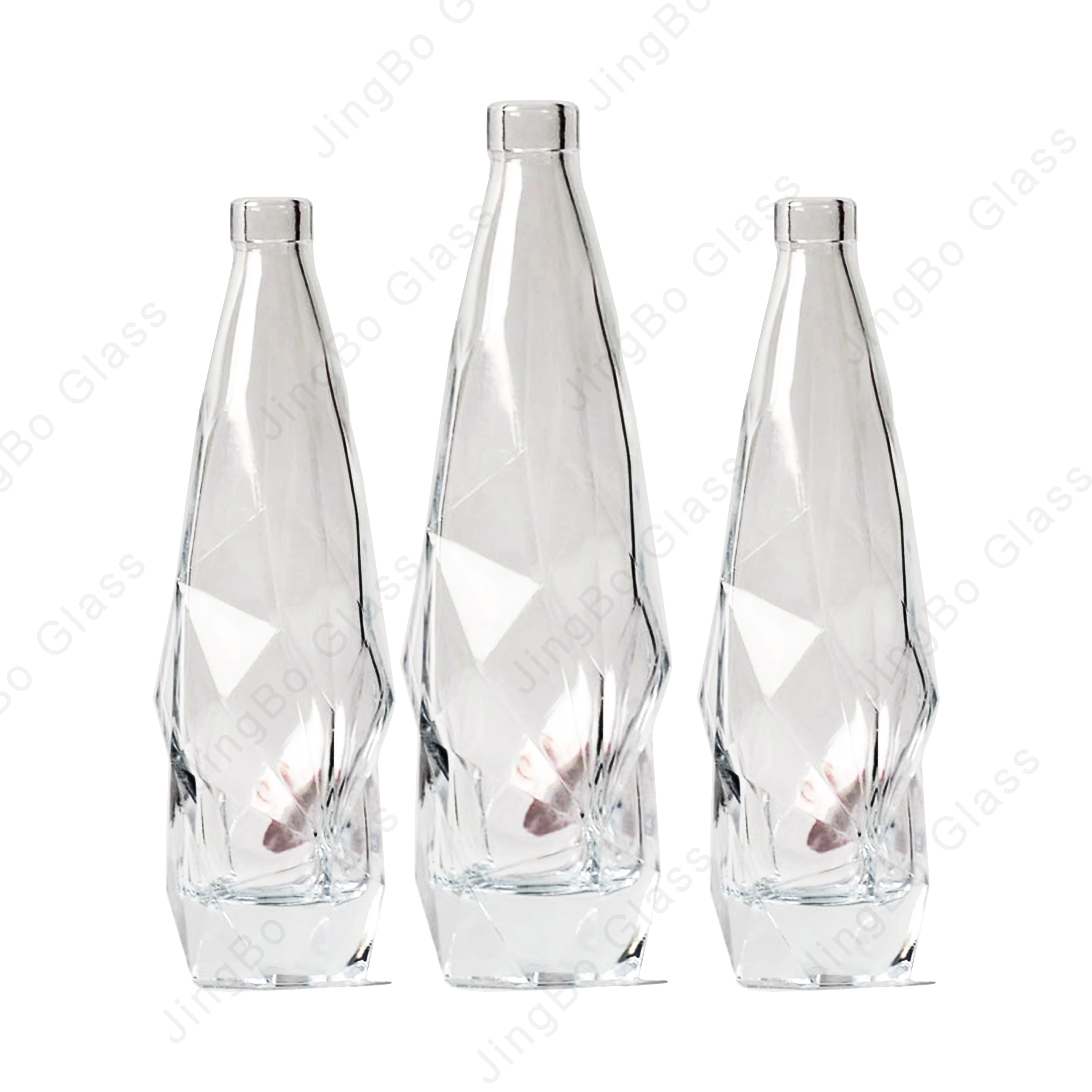 Need to make molds Diamond surface  Glass Wine Liquor Bottle Glass Brandy Spirits Bottle With Lid
