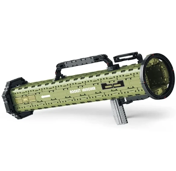 1748pcs Building Block Bricks Simulated Military Weapons DIY AT-4 BAZOOKA Model   Rocket Shooting Toy for Gift