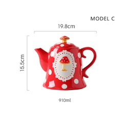Tea Jug Beverage container Ceramic Drinkware  Office Use Tea Pot And Bowl Dinnerware Decoration
