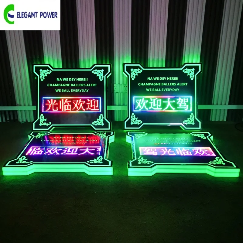 Digital program Sign Rechargeable LED Interchangeable Letters  Board Shield for Night Club Bar Lounge Party