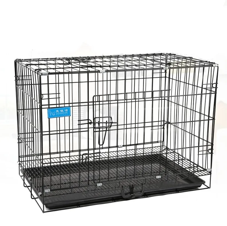Folding Pet House Small Foldable Dog Cages Modern Fashion Design Black Dog Crate Cages Heavy Duty Metal Pet House for Dogs