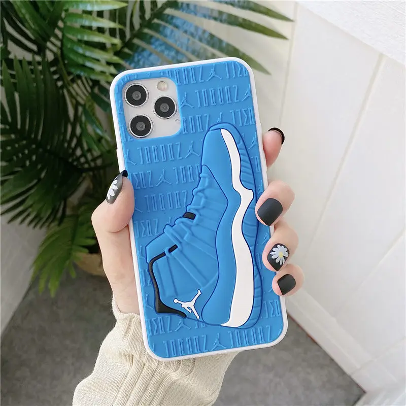 Лидер продаж 2022 роскошный 3D силиконовый чехол для iphone 12 11 Pro X 7 8 plus Кроссовки AJ телефона с башмаком 13 XS Max