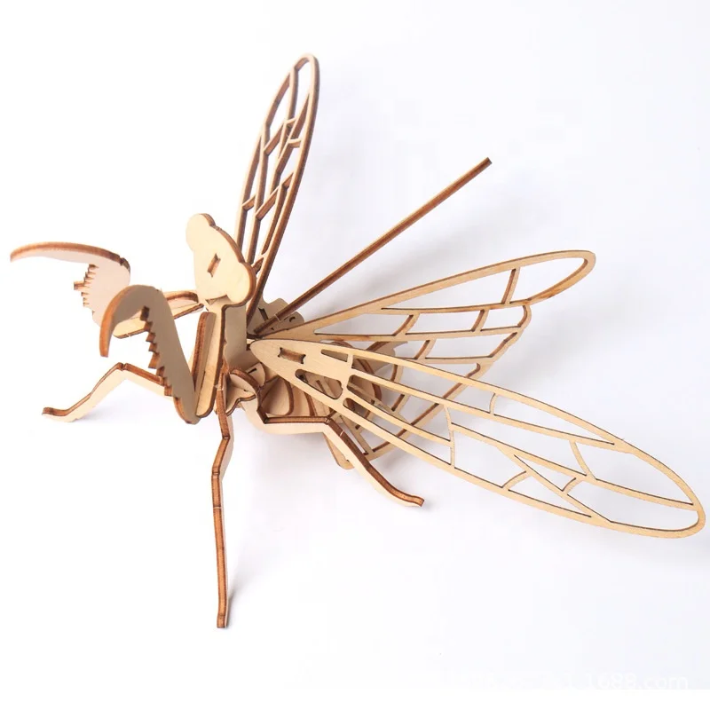 Low Price Insect Puzzles Toy Montessori 3d Puzzle 3d Assembling Insect Wooden Puzzles