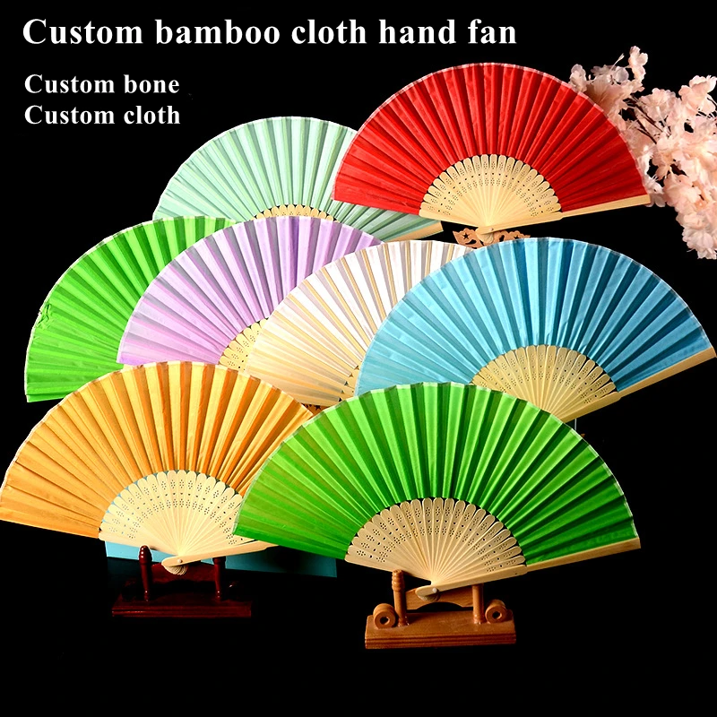 Sublimation Blanks Durable DIY Bamboo Fabric Plain Small Japanese Hand Fan