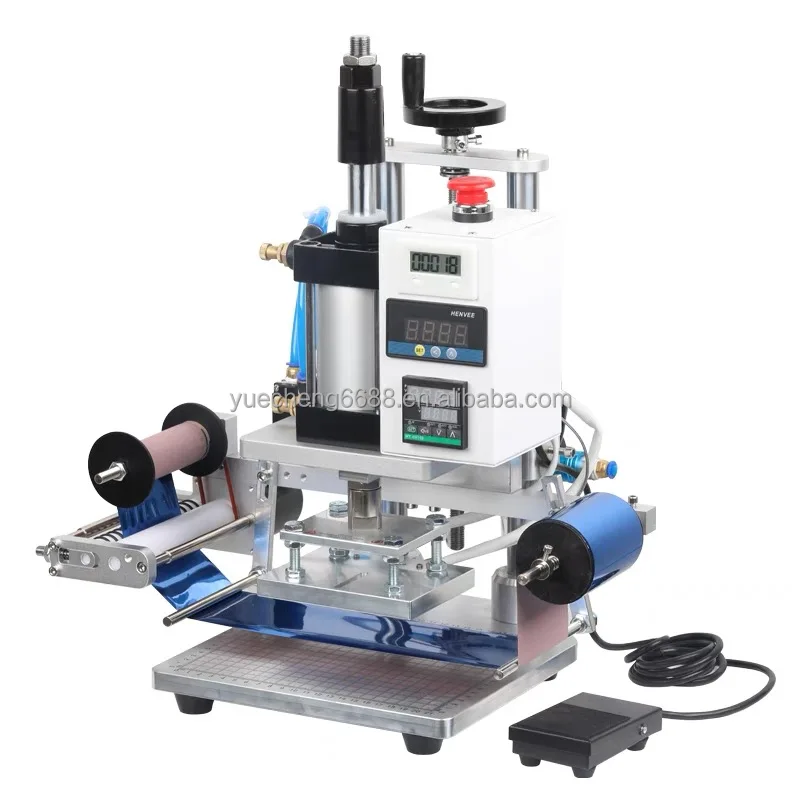 220V Heat Transfer Press Machine Leather Embossing Print Beautiful Brand Logo Pneumatic Hot Stamping Machine