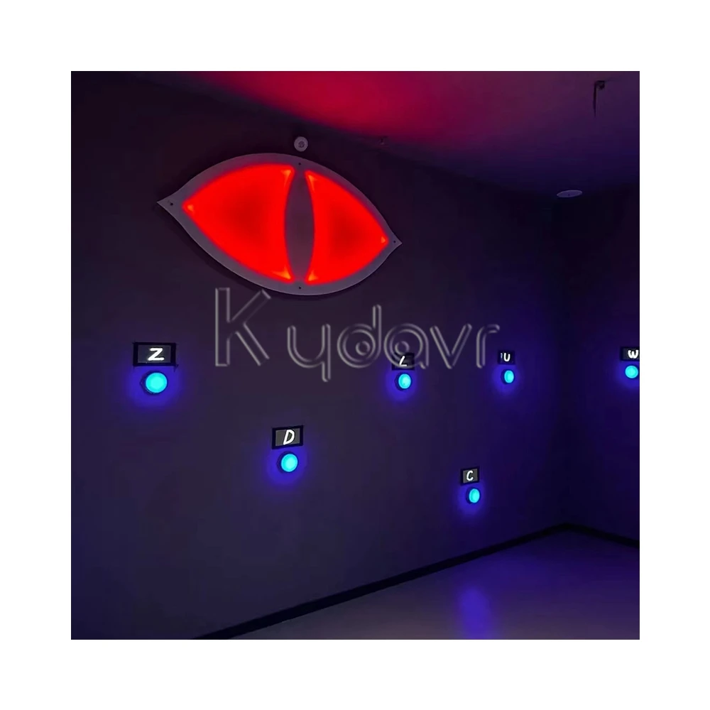 Large trade show activation interactive team activate hide big eye tracking games push button lights activity game for kids
