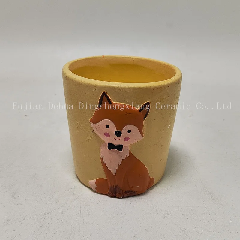 Carton Cute Animal Cat Dog Fower Pot Ceramic Planter Garden Succulent Plant Pots