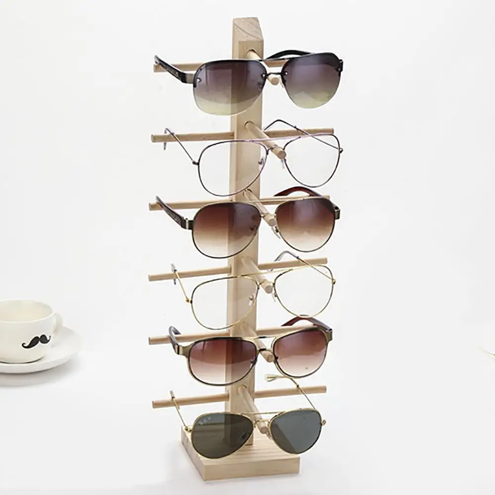Multi Layers Wood Sunglass Display Rack Shelf Eyeglasses Show Stand Jewelry Holder for Multi Pairs Glasses Showcase