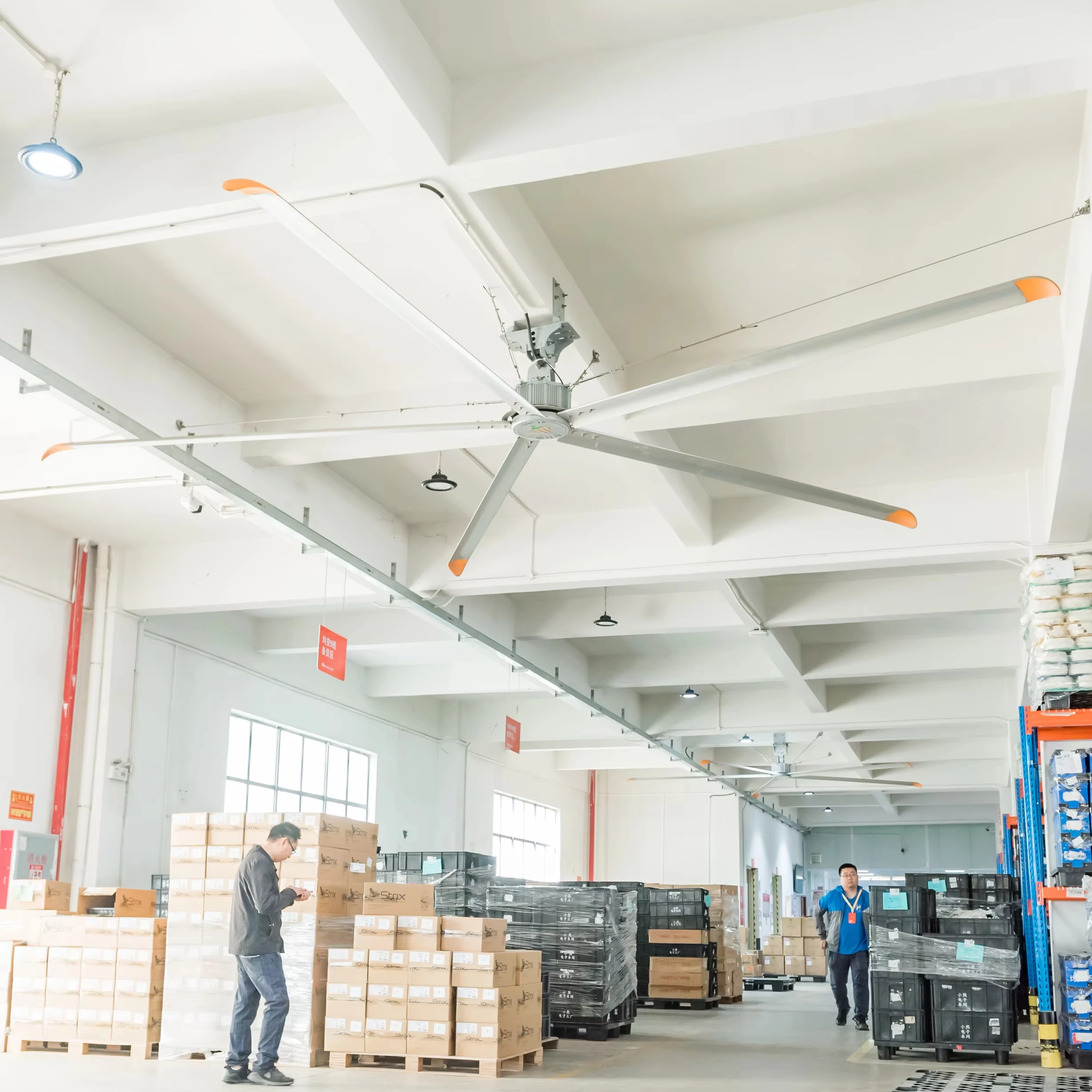 Китайский завод промышленный потолочный вентилятор Hvls с постоянным магнитом большой для логистических складов