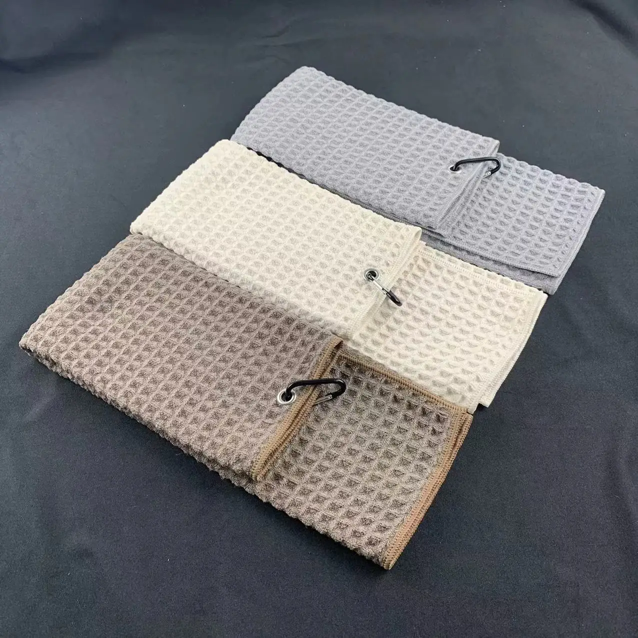 Custom Microfiber Waffle Towel Can Add logo for Kitchen and Cafe / Custom Button Waffle Kitchen Towel