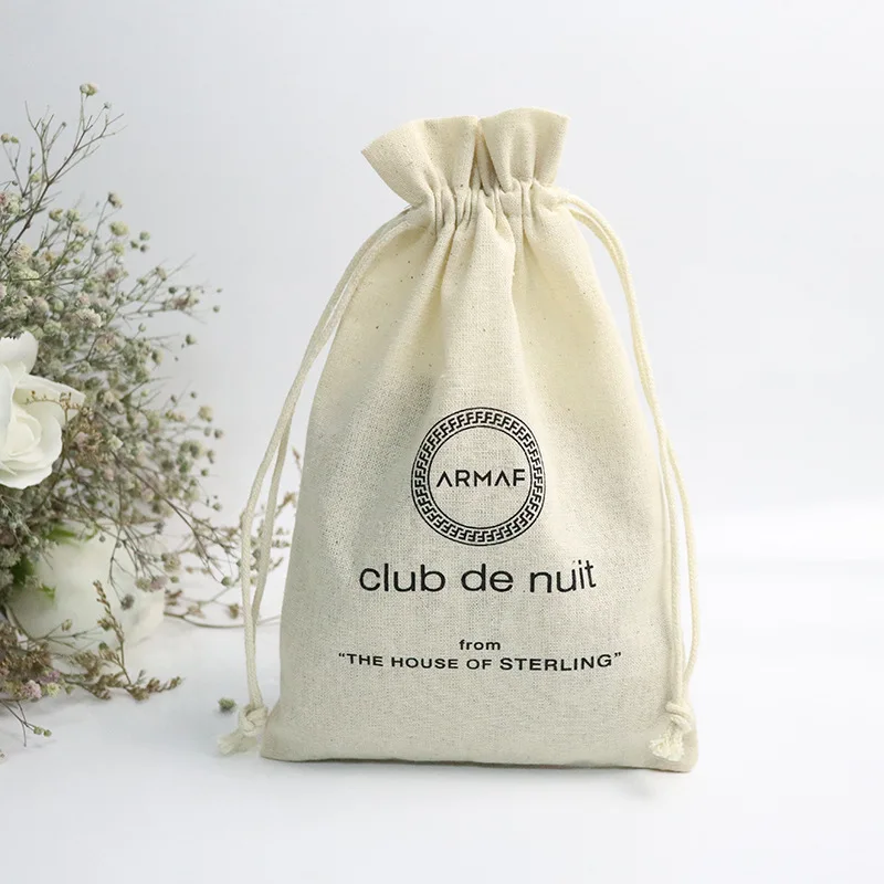 Manufacturer drawstring bag Small canvas cotton drawstring bag for Jewelry packaging