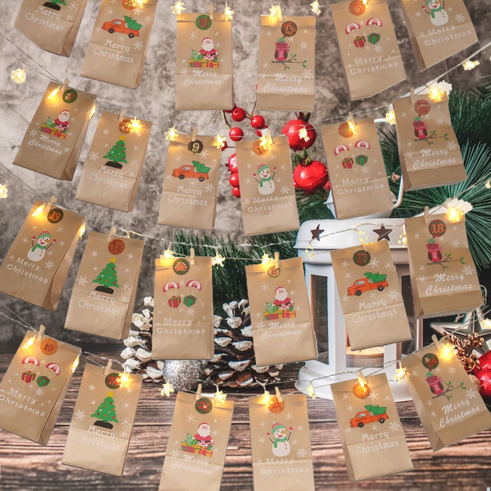 New Design Advent Calendar 2023 Christmas Advent Calendar With Number Wall Hanging Bag DIY Fill Your Own Advent Calendar Kids