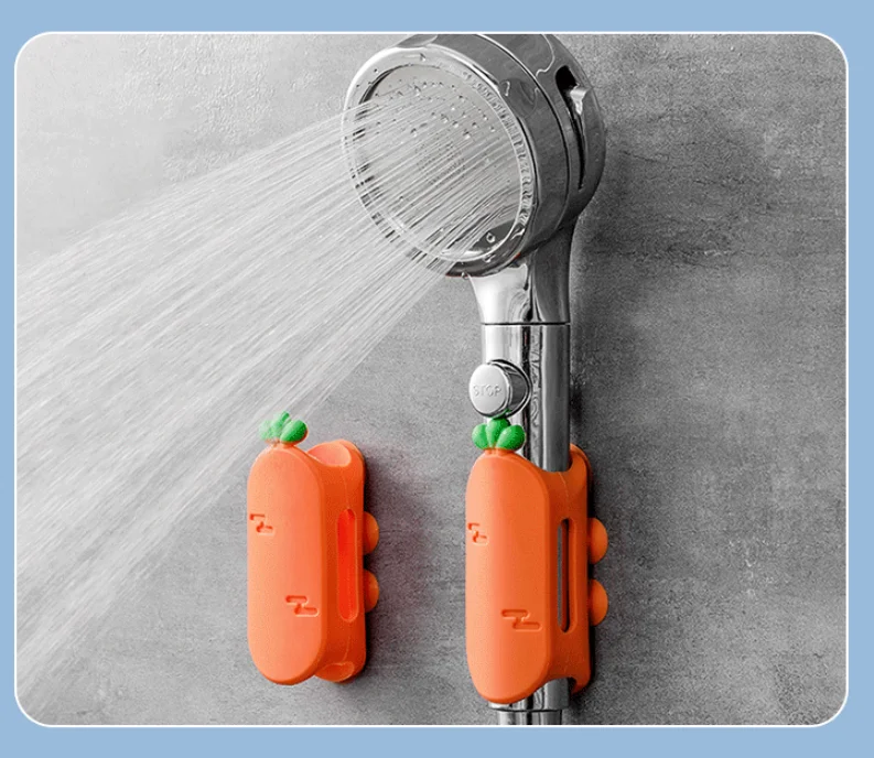 YDS Custom Bathroom Accessories Carrot Silicone Shower Holder Suction Shower Silicone Bracket