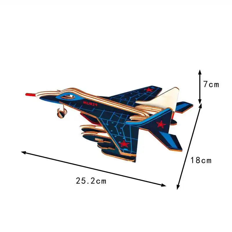 Factory  hot selling OEM ODM 3D Wooden assembly weapon  Apache helicopter model toys wooden assembly airplane toy