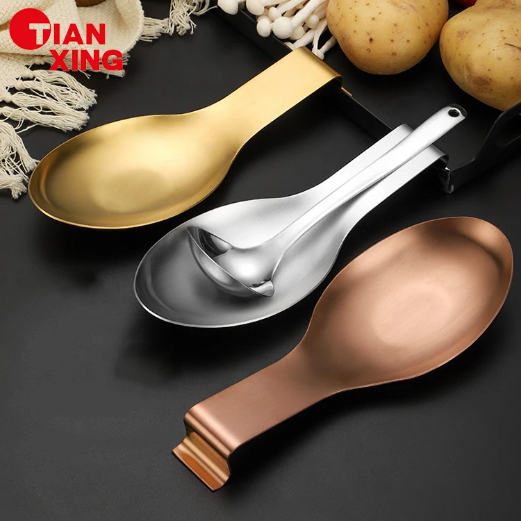 New Restaurant Product Buffet Set Matt Polish Stainless Steel Spoon Holder Luxurious Serving Tray Spoon Rest For Kitchen