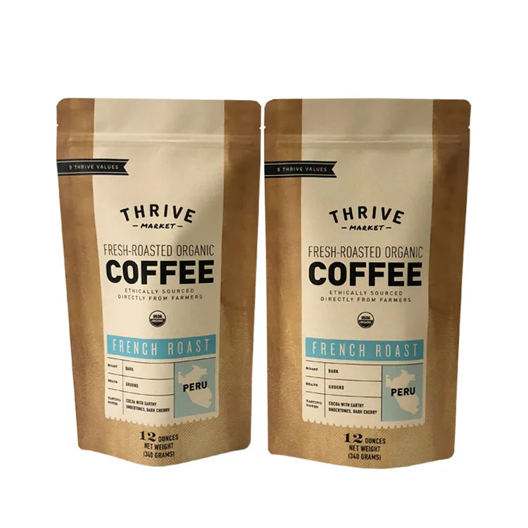 Wholesale Custom Print 2 4 8 12 Oz Round Bottom Aluminum Foil Black Plastic Coffee Tea Packaging Bags With Vented Valve