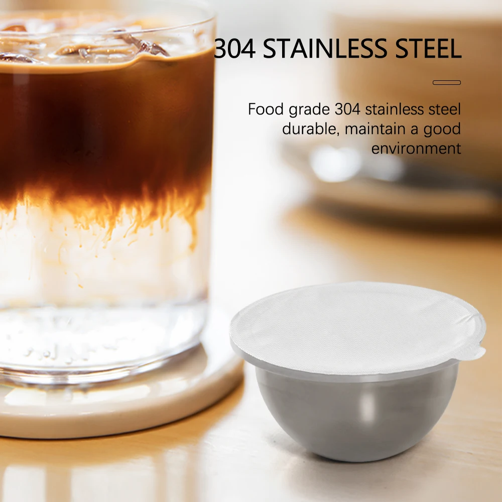 Hot Selling Refillable Pods Reusable Coffee Capsules With 50 Aluminum Foil Seals Compatible With Vertuoline Machines