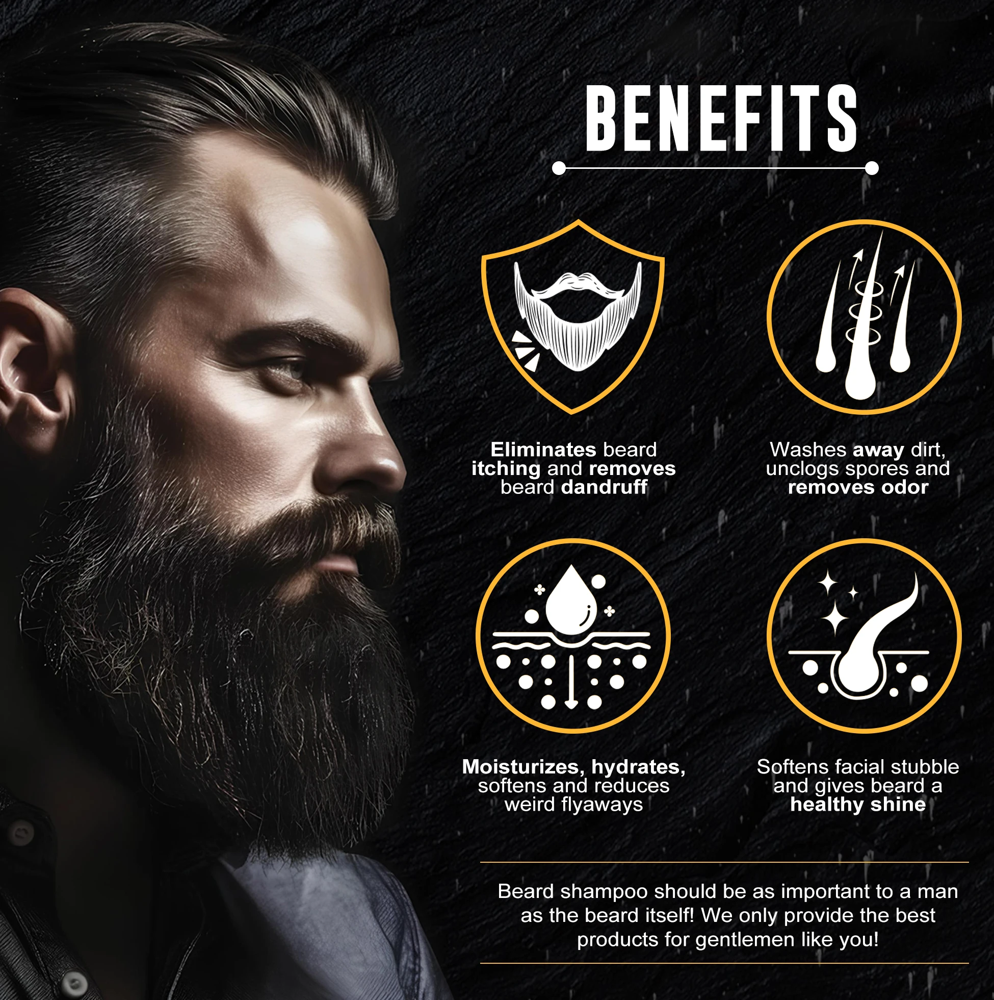 Natural Organic Softens Nourishes Promote Healthy Beard Growth Men Beard Care Kit