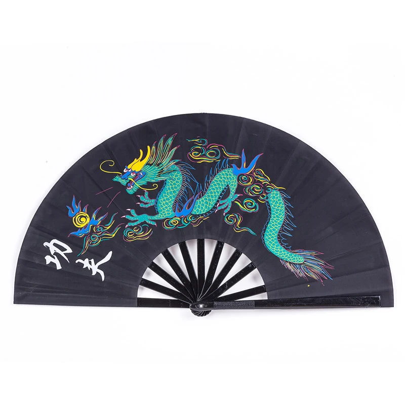 China traditional kung fu fans plastic fan rib tai chi fans dragon martial arts performance fans
