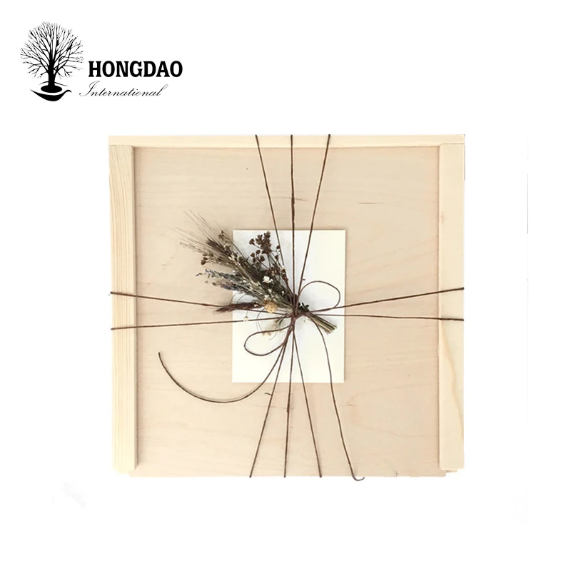 
HONGDAO Custom unfinished small cheap wooden box with sliding lid 