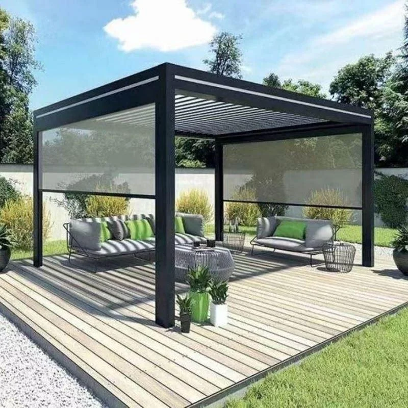 type-175 standard  Customized  Motorized Outdoor Retractable waterproof  Aluminum Pergola  for Garden patio back yard balcony