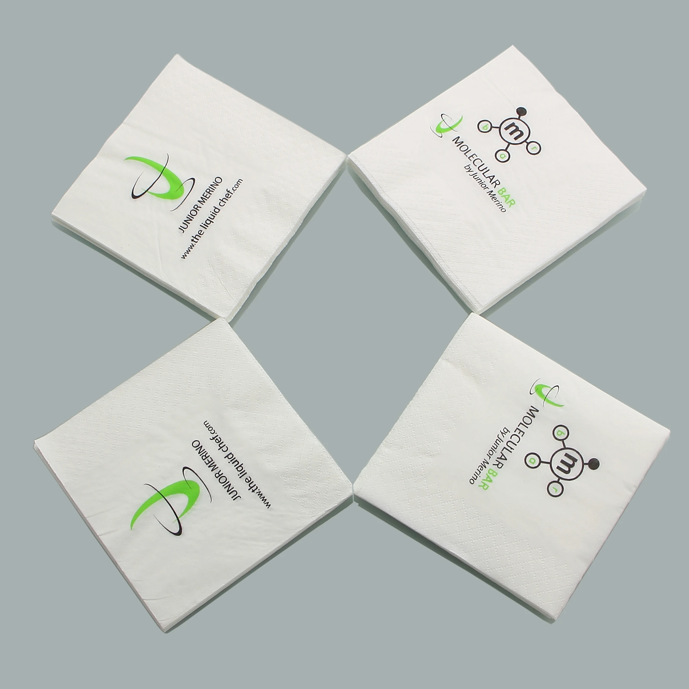 Disposable beverage napkin Custom logo printing bar napkin Food contact safe Biodegradable and Complstable