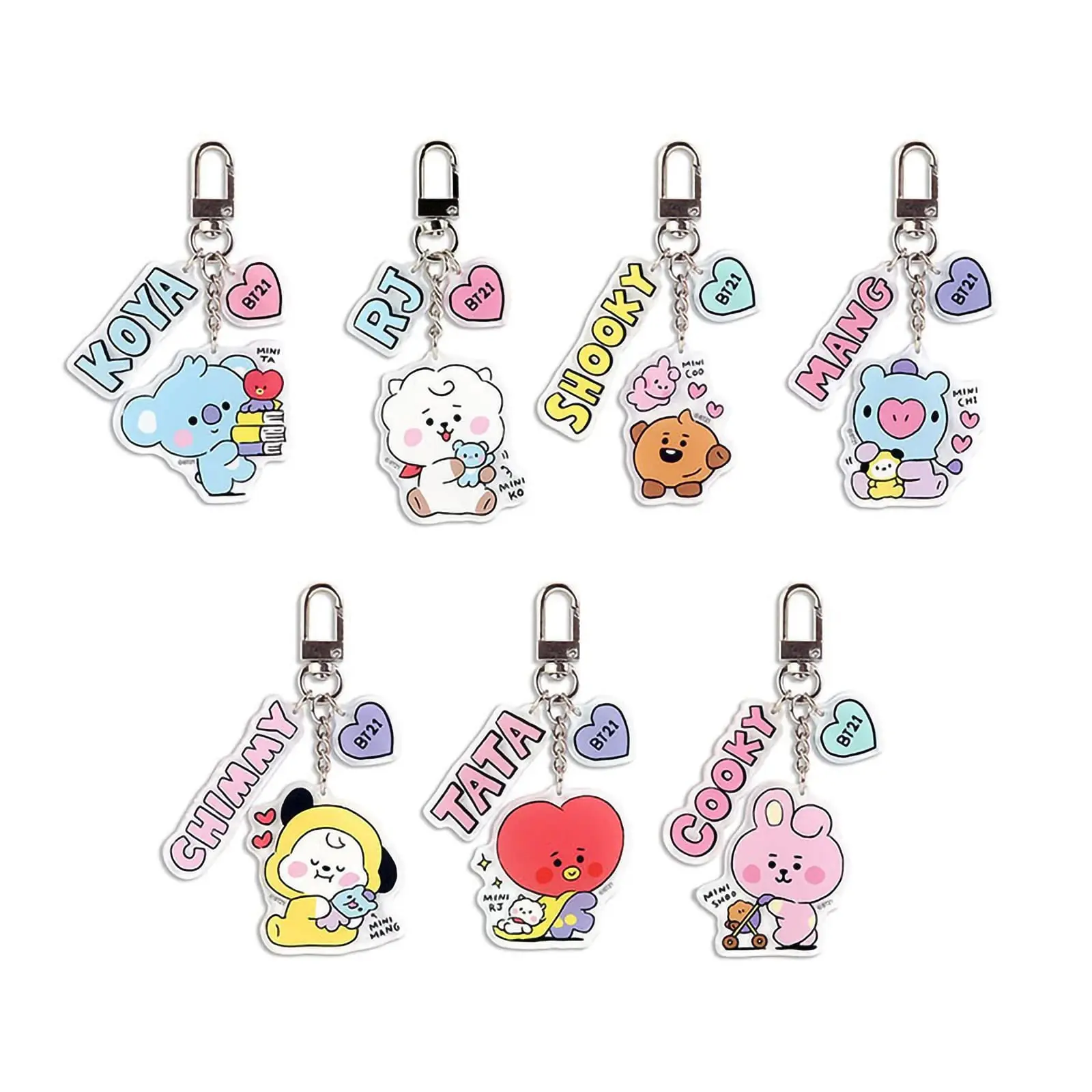 China supplier high quality BTS keychain custom logo image acrylic keychain plastic keychain