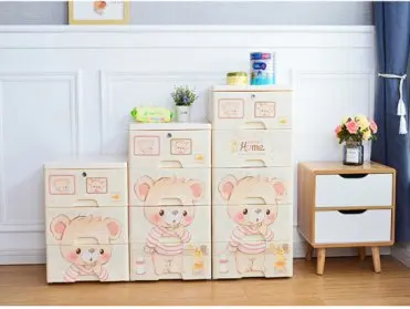 Cartoon Bear Baby Products  Plastic Cabinet Storage Cupboard Collection Drawer Toys Clothes Organizer