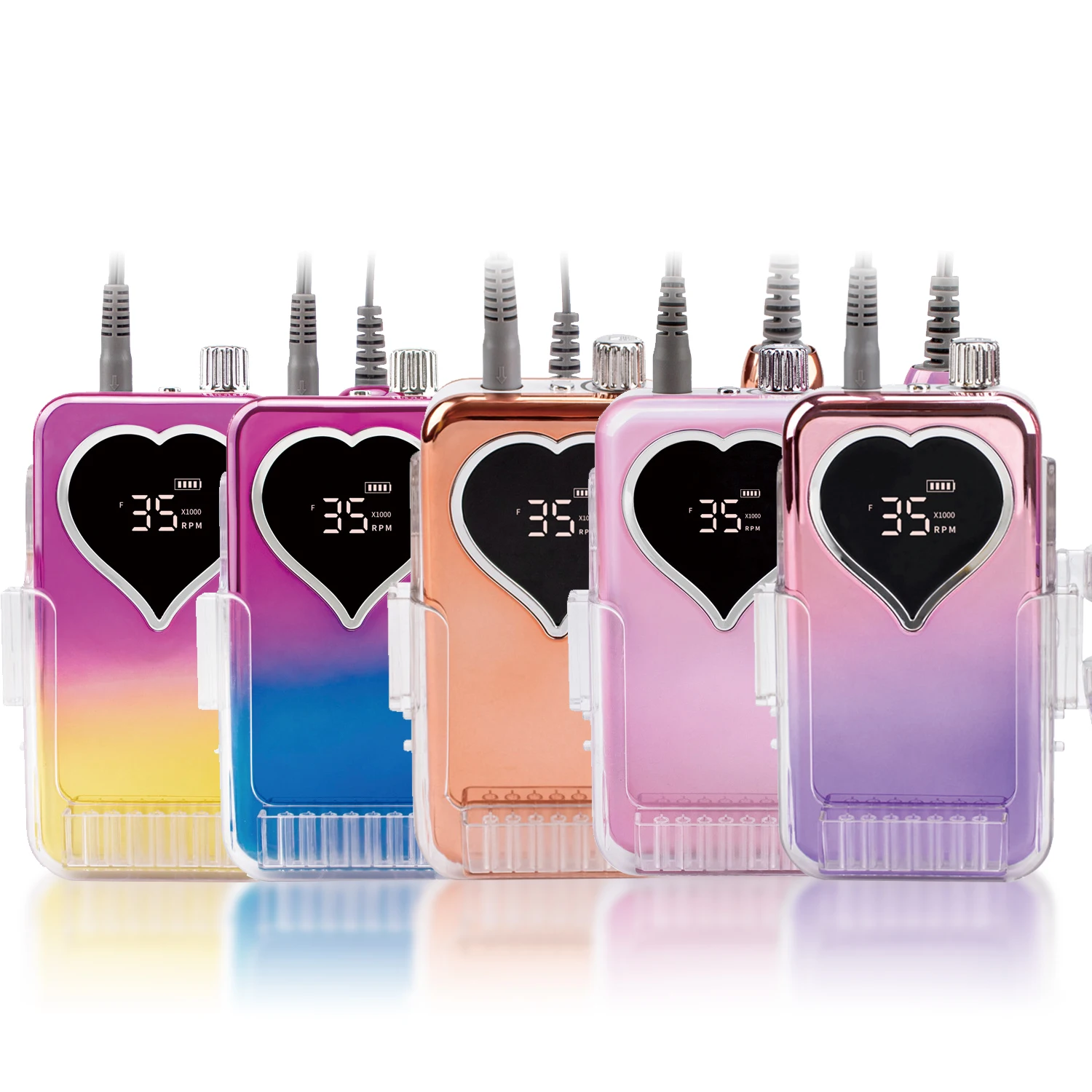 E File Nail Drill Machine with 6 Nail Bits for Acrylic Nail Gel Removing Polishing Machine