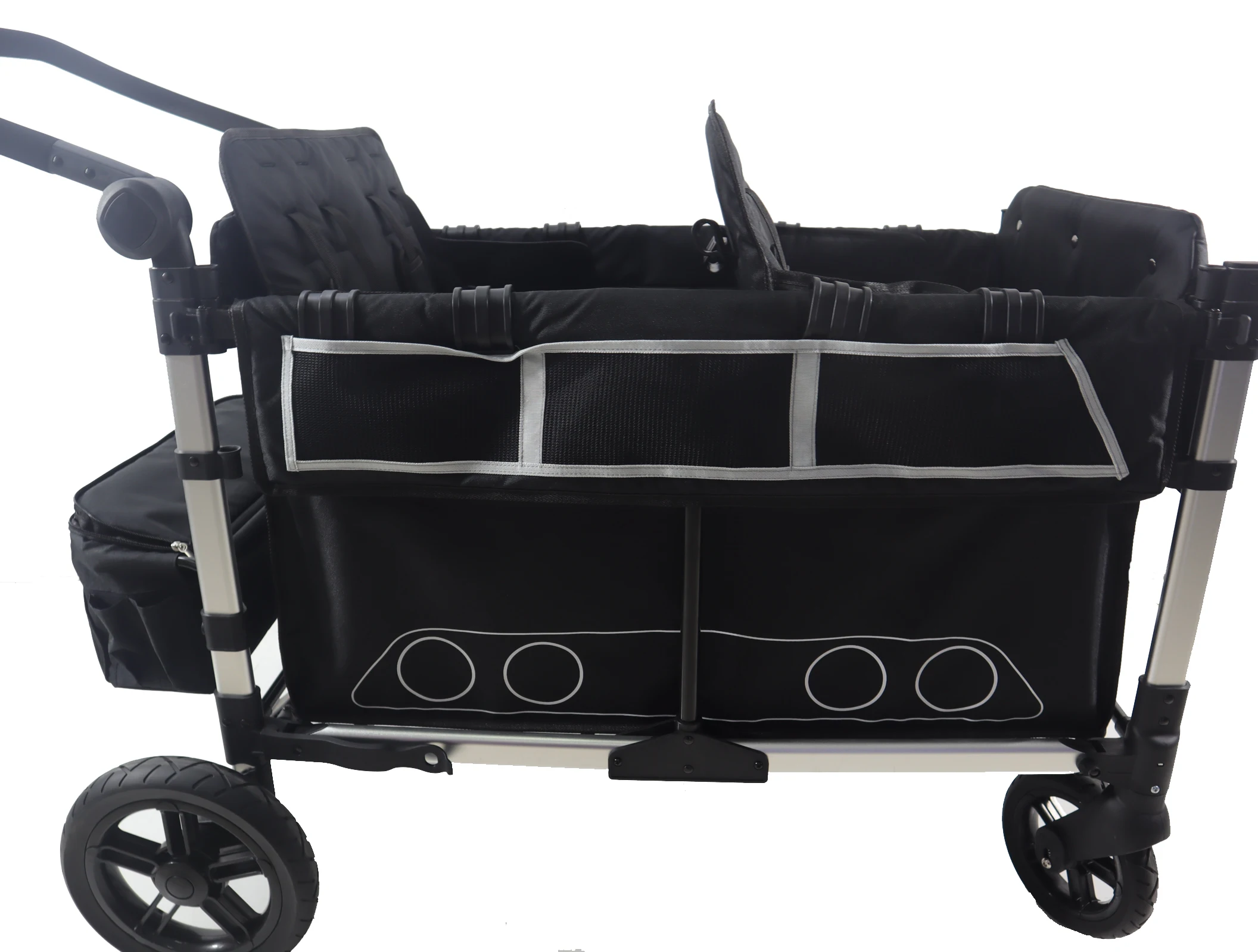 Горячая распродажа стильная детская коляска с двойной ручкой складная большим пространством четыре места дышащая