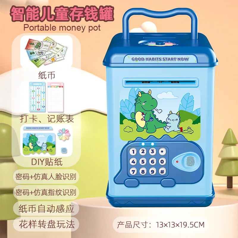 2025 Hot Sell Novelty Kids Safe Plastic Paper Money Saving Boxes Digital Password Electronic Atm Piggy Bank for Kids Boys&girls
